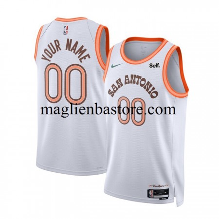 Maglia NBA San Antonio Spurs Personalizzate Nike 2023-2024 City Edition Bianco Swingman - Uomo